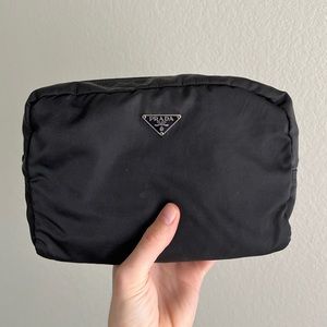 Prada Nylon Large Cosmetic Bag in Black - 100% Authneic